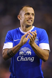 Pre Season Friendly - Everton V AEK Athens - Goodison Park Prints: John Heitinga in Action: Everton vs AEK Athens Pre-Season Friendly at Goodison Park