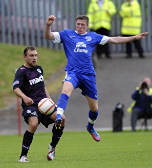 Season 2012-13 Prints: John Lundstram Leads Everton Reserves in Pre-Season Friendly against Partick Thistle at Firhill Stadium