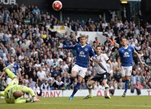 Images Dated 29th August 2015: John Stones in Action: Everton vs. Tottenham, Premier League at White Hart Lane
