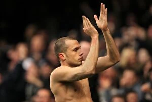 Images Dated 19th February 2011: Johnny Heitinga's Euphoric Moment: Everton's FA Cup Upset Against Chelsea at Stamford Bridge
