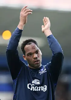 Framed Print : Joleon Lescott Salutes Everton Fans: Birmingham City vs Everton, 2008 Premier League Framed Print : Joleon Lescott Salutes Everton Fans: Birmingham City vs Everton, 2008 Premier League
