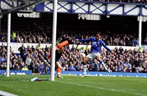 2009 Prints: Joleon Lescott Scores Everton's Second Goal Against Stoke City in Barclays Premier League
