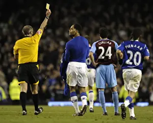 Joleon Lescott Yellow Carded by Martin Atkinson in Everton vs. Aston Villa (08/09 Barclays Premier League)