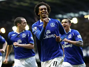 Jo's Double: Everton Star's Exuberant Celebration After Scoring Second Goal Against Bolton Wanderers (07/02/09)