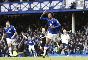 Images Dated 12th February 2009: Jo's Double: Everton's Triumph over Bolton Wanderers in the Barclays Premier League (2008-09)