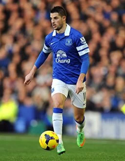 Images Dated 11th January 2014: Kevin Mirallas Brace: Everton 2-0 Norwich City (BPL, Goodison Park, Jan 11, 2014)