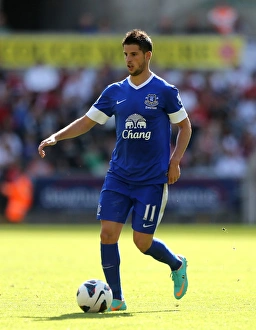 Swansea City 0 V Everton 3 : Liberty Stadium : 22-09-2012 Prints: Kevin Mirallas Scores the Third in Everton's 3-0 Victory over Swansea City (22-09-2012)