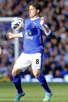 Images Dated 29th September 2012: Kevin Mirallas Scores the Game-Winning Goal: Everton's 3-1 Victory over Southampton (BPL 2012)