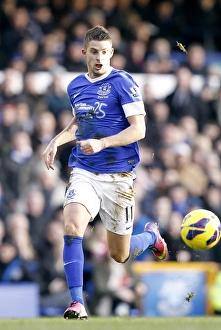 Everton 3 V Aston Villa 3 : Goodison Park : 02-02-2013 Prints: Kevin Mirallas's Brilliant Performance Saves Everton in Thrilling 3-3 Draw against Aston Villa (Goodison Park)