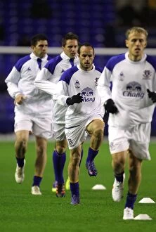 Images Dated 4th January 2012: Landon Donovan Joins Everton FC for Pre-Match Warm-up (vs Bolton Wanderers, 04 January 2012)