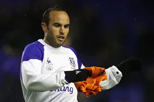 Landon Donovan Stretching During Everton's Premier League Warm-Up vs. Bolton Wanderers (04 January 2012)
