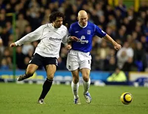 Everton 3 Bolton 2 Collection: Lee Carsley battles with Campo