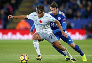 Premier League Prints: Leicester City vs. Everton: Intense Battle for Possession - Calvert-Lewin vs. Fuchs