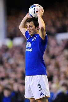 Images Dated 10th March 2012: Leighton Baines in Action: Everton vs. Tottenham Hotspur at Goodison Park - Barclays Premier