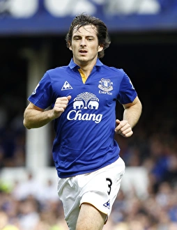 Leighton Baines in Action: Everton vs Aston Villa, Barclays Premier League at Goodison Park (September 10, 2011)