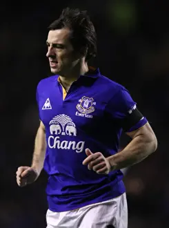 Framed Print : Leighton Baines in Action: Everton vs Bolton Wanderers, Premier League (04 January 2012, Goodison Park)