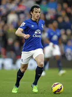 Southampton V Everton - St Mary's Prints: Leighton Baines in Action: Everton vs Southampton - Premier League Showdown at St