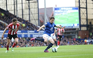 Everton V Sunderland - Goodison Park Prints: Leighton Baines in Action: Everton vs Sunderland, Premier League at Goodison Park