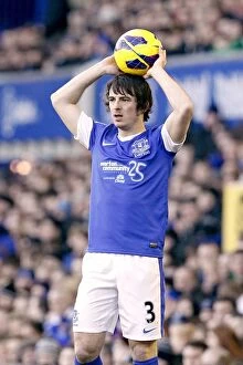 Images Dated 2nd February 2013: Leighton Baines Brilliant Performance: Everton's Thrilling 3-3 Draw Against Aston Villa