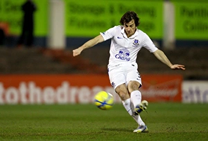 FA Cup Prints: Leighton Baines Epic FA Cup Battle at Boundary Park: Oldham Athletic vs