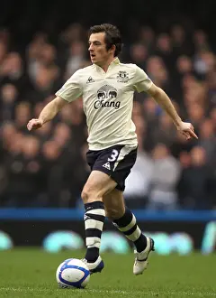 FA Cup Prints: Leighton Baines: FA Cup Battle at Stamford Bridge (19 February 2011) vs. Chelsea