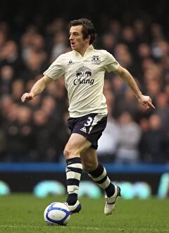Images Dated 19th February 2011: Leighton Baines: FA Cup Battle at Stamford Bridge (19 February 2011) vs. Chelsea