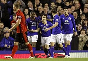 Images Dated 7th January 2012: Leighton Baines FA Cup-Winning Penalty: Everton's Triumph over Tamworth (07.01.2012)