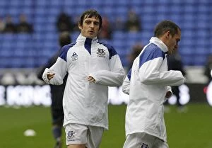 26 November 2011, Bolton Wanderers v Everton Collection: Leighton Baines: Focused During Everton's Warm-Up at Reebok Stadium (Bolton Wanderers vs Everton)
