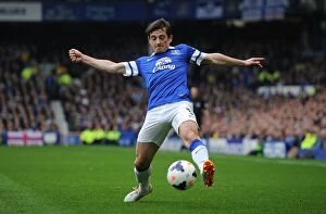 Everton 2 v Manchester United 0 : Goodison Park : 21-04-2014 Collection: Leighton Baines Leadership: Everton's Triumphant 2-0 Victory over Manchester United (April 21, 2014)