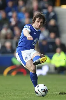 Everton 1 V Fulham 0 : Goodison Park : 27-04-2013 Prints: Leighton Baines Leading Performance: Everton's 1-0 Victory over Fulham (Barclays Premier League)