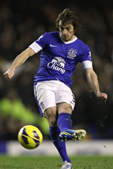 Everton 2 V Tottenham Hotspur 1 : Goodison Park : 09-12-2012 Prints: Leighton Baines Leading Performance: Everton's 2-1 Victory over Tottenham Hotspur (December 9)