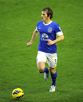 Everton 1 V Norwich City 1 : Goodison Park : 24-11-2012 Prints: Leighton Baines Rallies Everton: A Hard-Fought Draw Against Norwich City at Goodison Park (24-11-2012)
