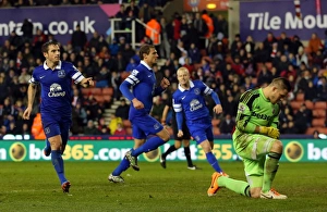 Stoke City 1 V Everton 1 : Britannia Stadium : 01-01-2014 Prints: Leighton Baines Scores Dramatic Equalizer: Stoke City 1-1 Everton (January 1, 2014)