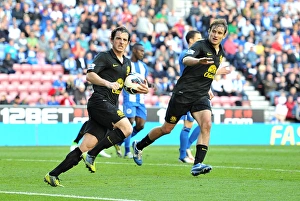 Wigan Athletic 2 V Everton 2 : DW Stadium : 06-10-2012 Prints: Leighton Baines Scores Dramatic Late Penalty: Everton Rescues 2-2 Draw vs