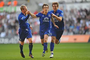 24 March 2012 V Swansea City, Liberty Stadium Prints: Leighton Baines Scores First Goal: Everton's Triumph at Swansea City (BPL 2012)
