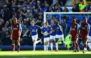 Images Dated 2nd April 2011: Leighton Baines Scores Penalty: Everton's Second Goal vs Aston Villa (04.04.2011)