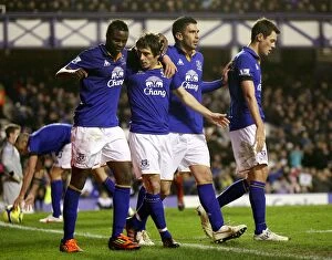 FA Cup - Round 3 - Everton v Tamworth - 07 January 2012 Collection: Leighton Baines Scores Penalty: Everton's Winning Goal in FA Cup Victory over Tamworth (07.01.2012)