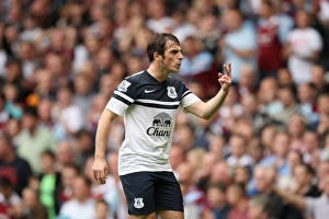 Season 2013-14 Prints: Leighton Baines Scores the Winning Goal: Everton's Triumph over West Ham United in Premier League (September 21)