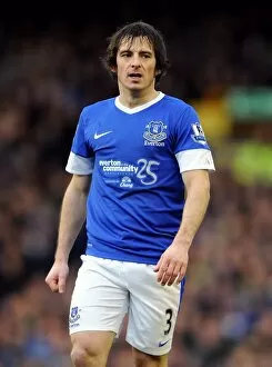 Images Dated 2nd February 2013: Leighton Baines' Unforgettable Performance: Everton's Thrilling 3-3 Draw Against Aston Villa