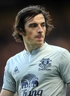 Images Dated 15th October 2011: Leighton Baines vs. Chelsea: A Fierce Face-Off at Stamford Bridge - Barclays Premier League