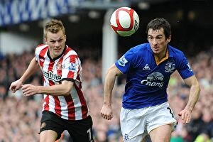 FA Cup - Round 6 - Everton v Sunderland - 17 March 2012 Collection: Leighton Baines vs. Sebastian Larsson: FA Cup Sixth Round Battle at Goodison Park