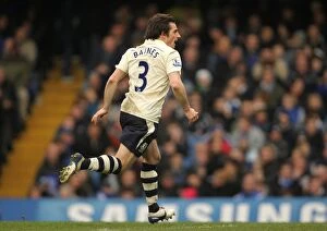 Images Dated 19th February 2011: Leighton Baines's Thrilling FA Cup Goal: Everton's Historic First at Stamford Bridge Against Chelsea