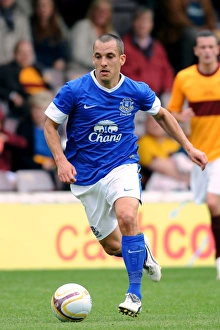 Season 2012-13 Prints: Leon Osman Leads Everton in Pre-Season Friendly against Motherwell at Fir Park Stadium