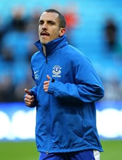 Images Dated 1st December 2012: Leon Osman's Leading Performance: Everton Holds Manchester City to a Draw