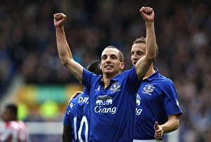 Leon Osman's Triple: Everton's Third Goal Celebration vs. Sunderland (09.04.2012, Goodison Park)