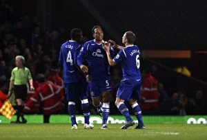 Images Dated 8th November 2008: Lescott Scores First Everton Goal: West Ham vs. Everton, 2008 - Joleon Celebrates with Yobo