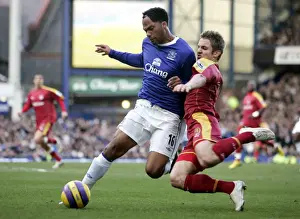Everton V Reading Prints: Lescott vs Doyle: A Battle at Goodison Park - Everton vs Reading