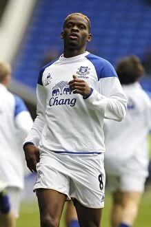 Images Dated 29th October 2011: Louis Saha Gears Up: Everton vs Manchester United Premier League Clash at Goodison Park