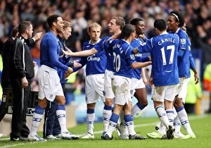 Images Dated 28th February 2009: Louis Saha's Game-Winning Goal: Everton 2-0 West Bromwich Albion (2009)