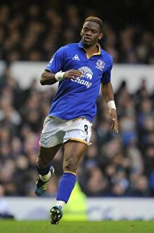 Images Dated 21st January 2012: Louis Saha's Stunner: Everton's Game-Winning Goal vs. Blackburn Rovers (21 January 2012)